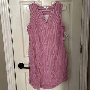 Pink stripped dress with pockets, NWT